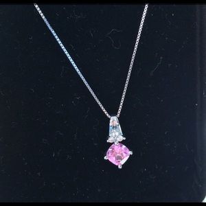 Birthstone and diamond necklace